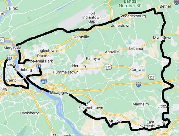 Jeff Grubb Service Area Map